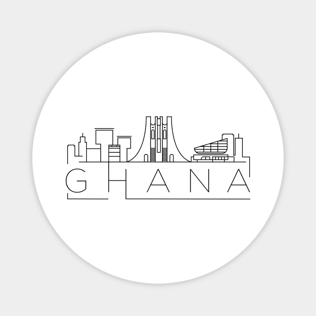 Ghana Minimal Skyline Magnet by kursatunsal